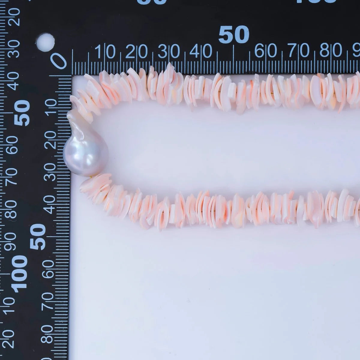 pink Baroque Freshwater Pearl Puka Shell 17 Inch Necklace CN-21WA3248