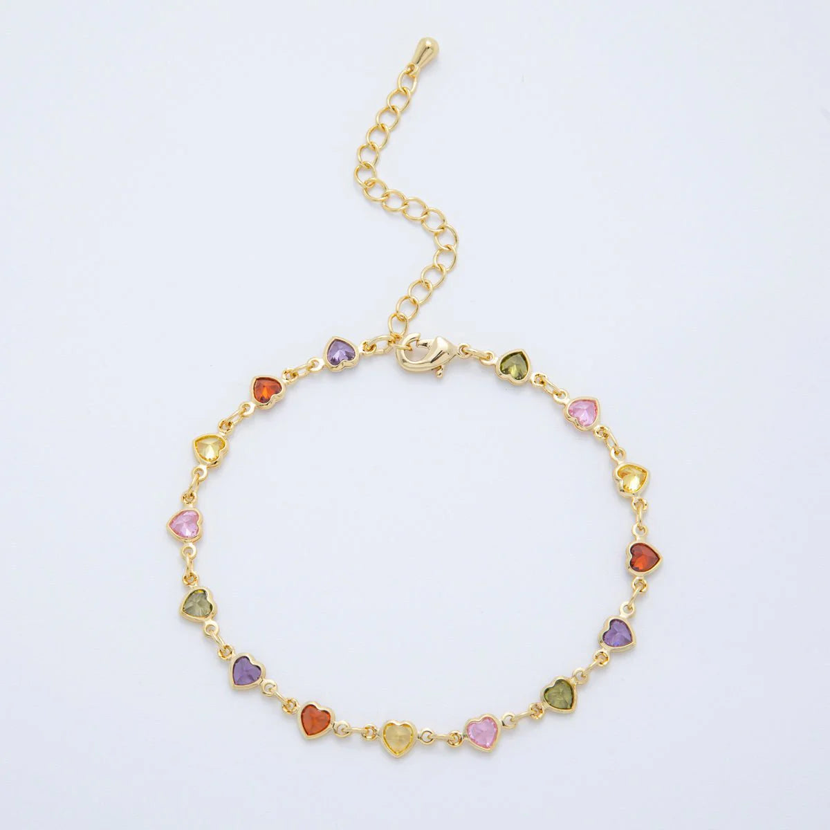 CZ HEART GOLD BRACELET BR-21WA3781 - BR-21WA3784