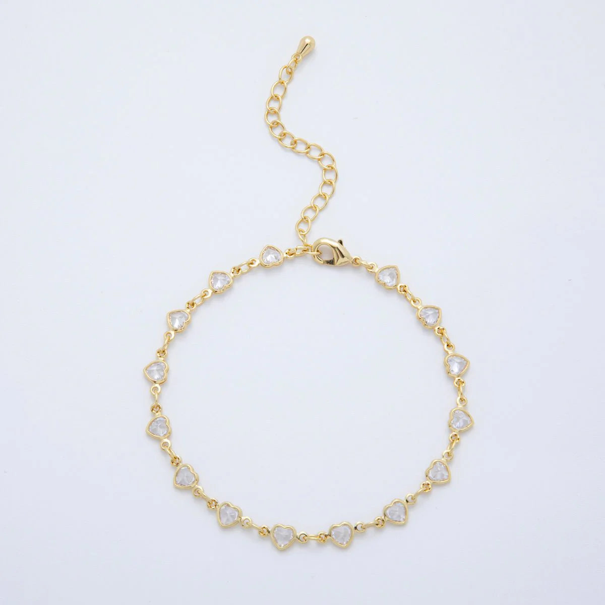 CZ HEART GOLD BRACELET BR-21WA3781 - BR-21WA3784