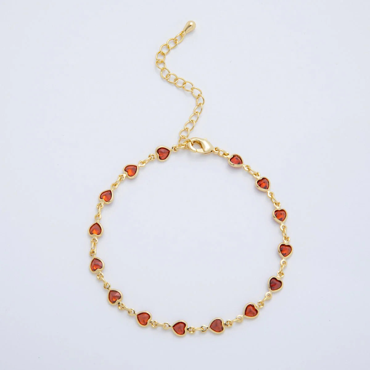 CZ HEART GOLD BRACELET BR-21WA3781 - BR-21WA3784