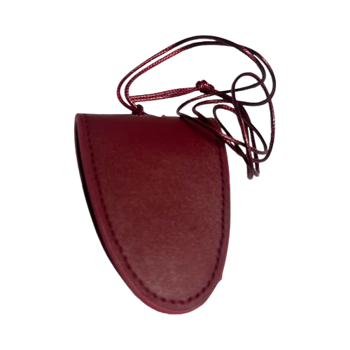 MAROON GLASSES LEATHER PU NECKLACE CARRIER AC-0008