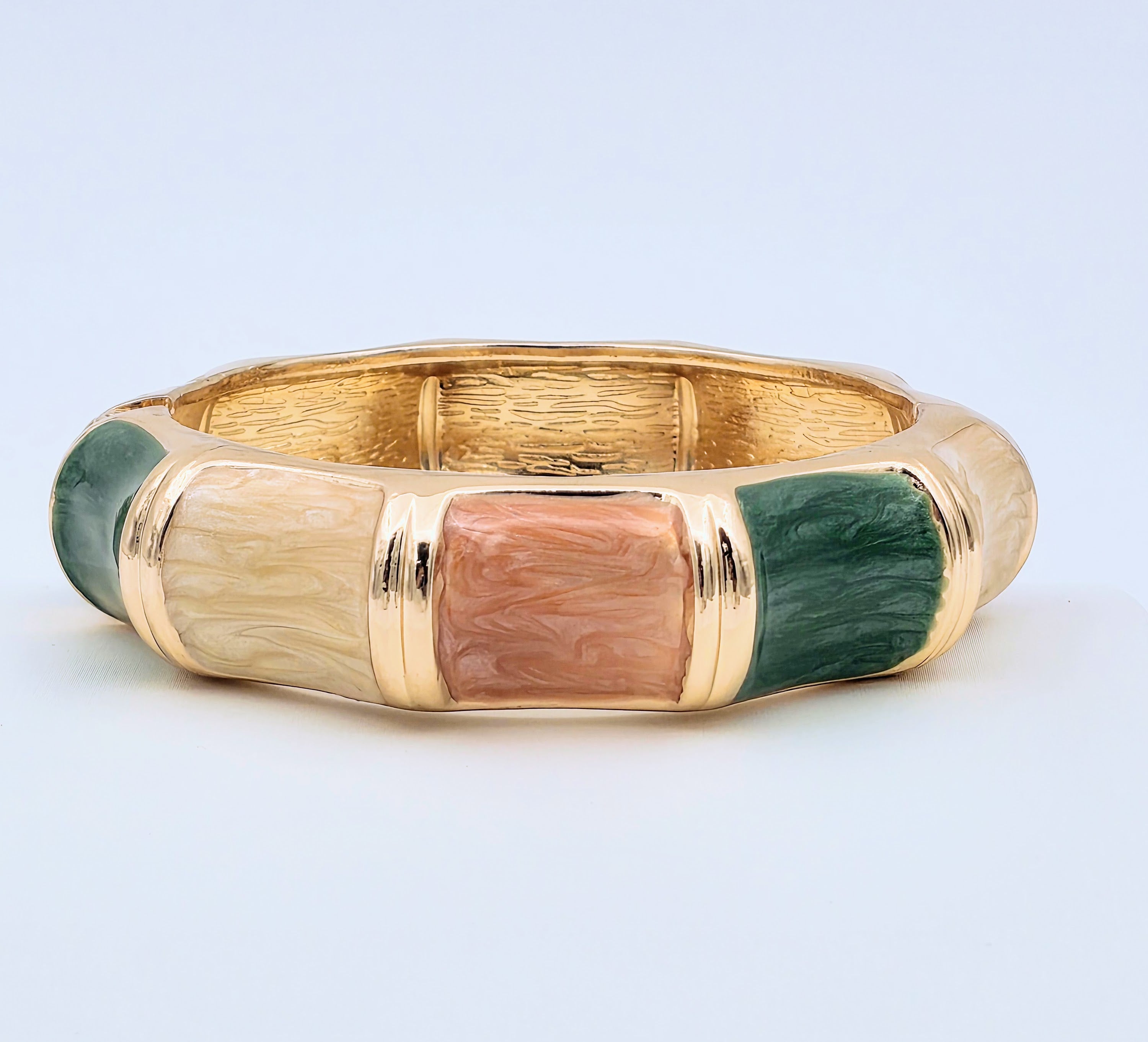 Enamel Green Beige Light Brown Bangel BRACELET-21WA03356