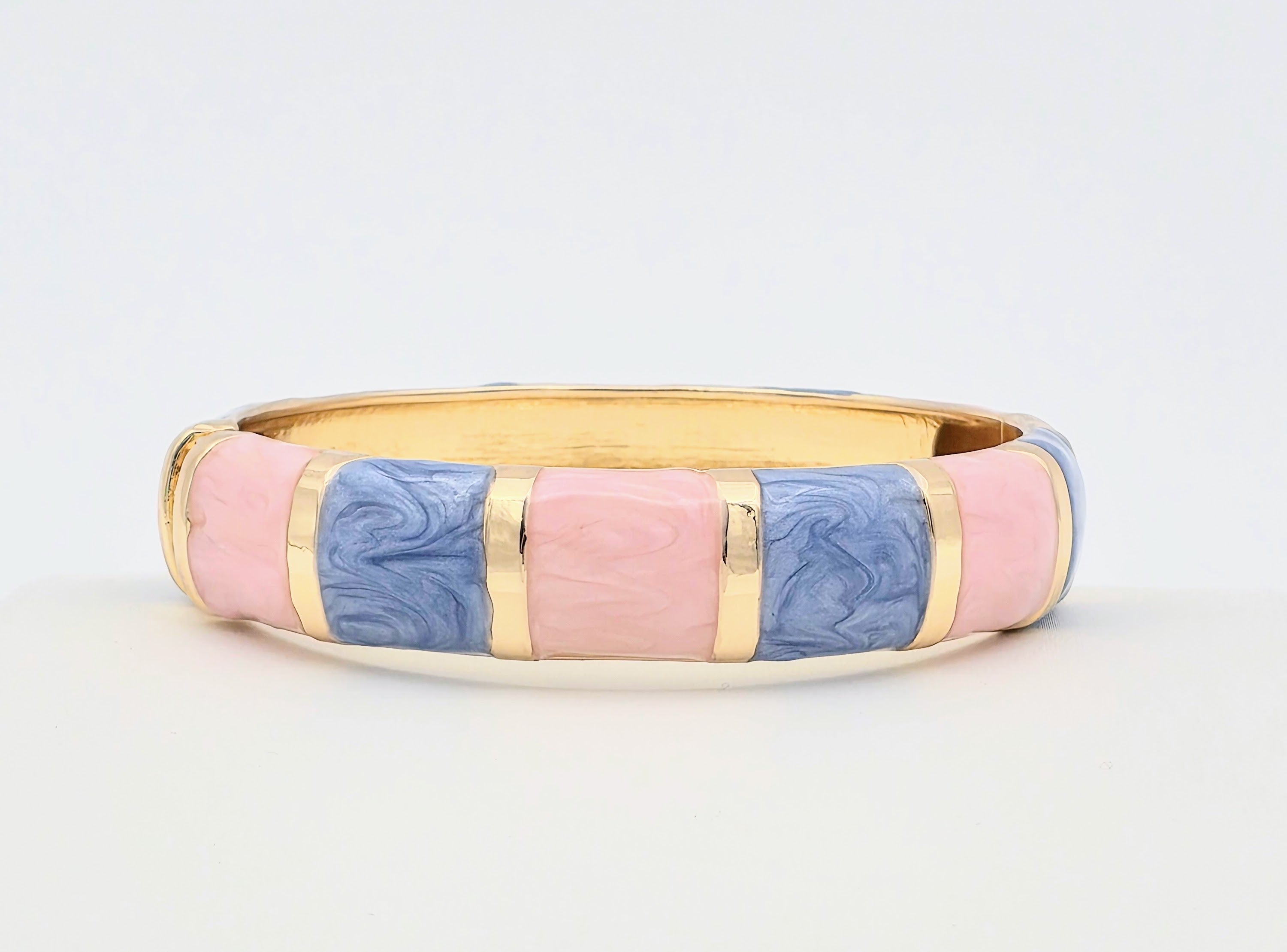 Enamel Baby Pink Blue Bangel BRACELET-21WA03360
