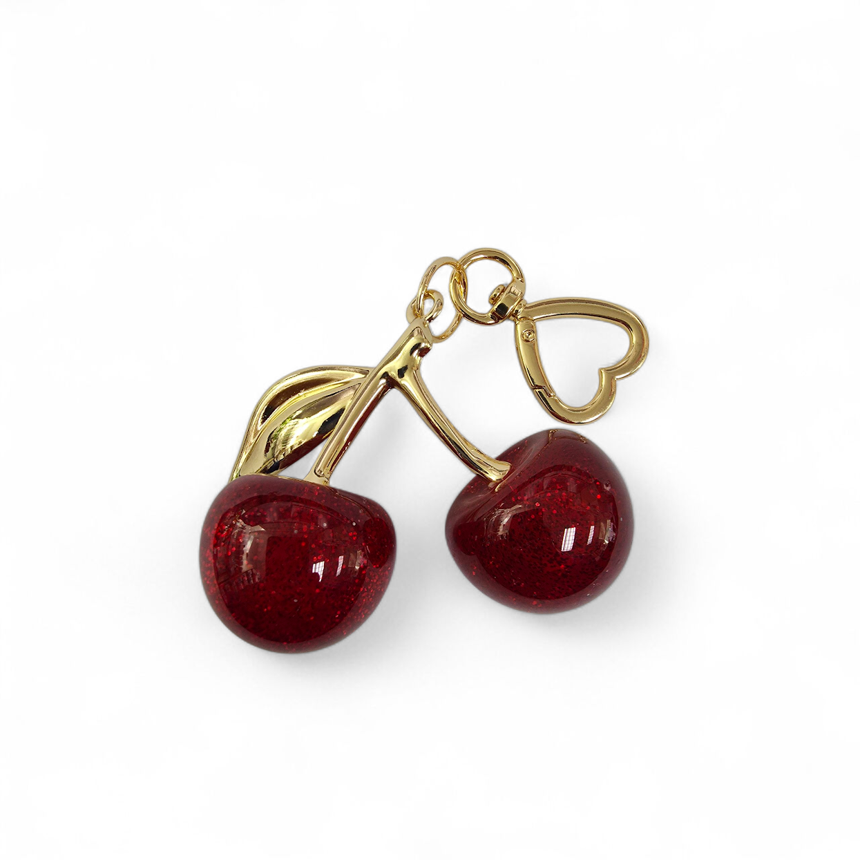 18K Gold Filled Red GLITTER Dark Red Cherry ✦ BC-21WB074
