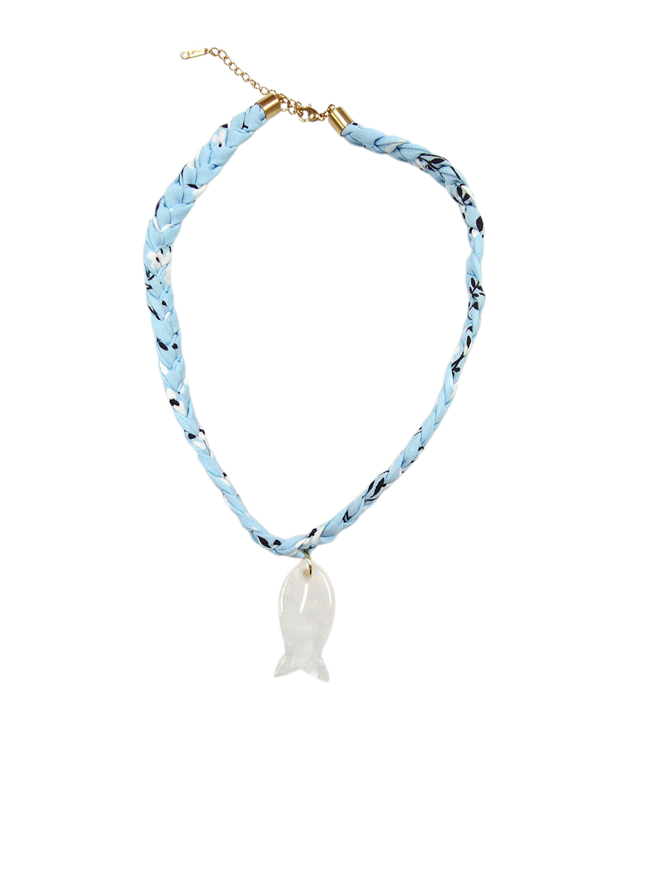 Clear Fish Quartz Braided Necklace NC-2035