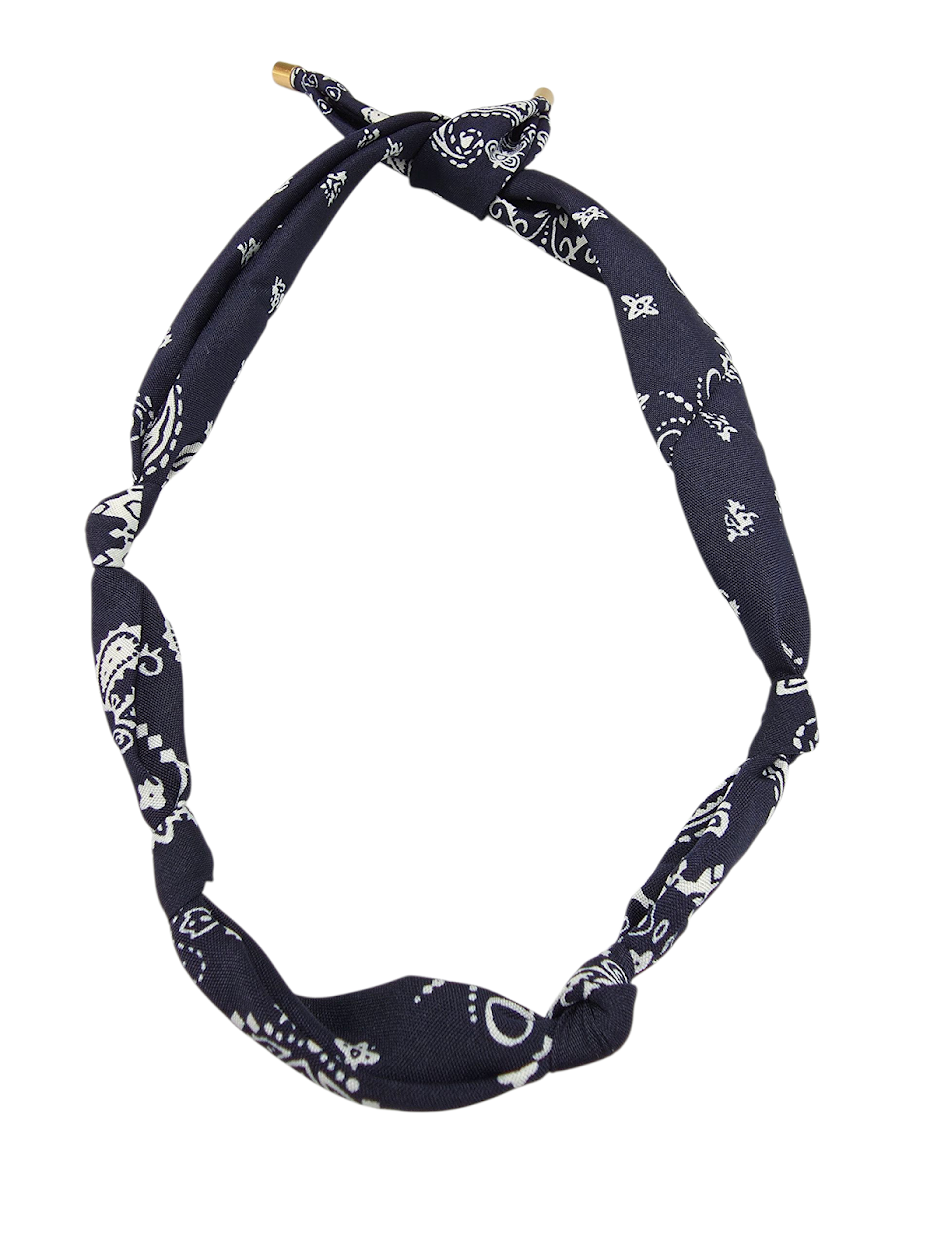 Navy Blue Scarf Bandanna Necklace NC-2044