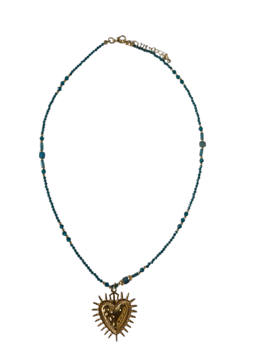 Blue Gemstone Bead 17 Inch Necklace NC-SJ2114