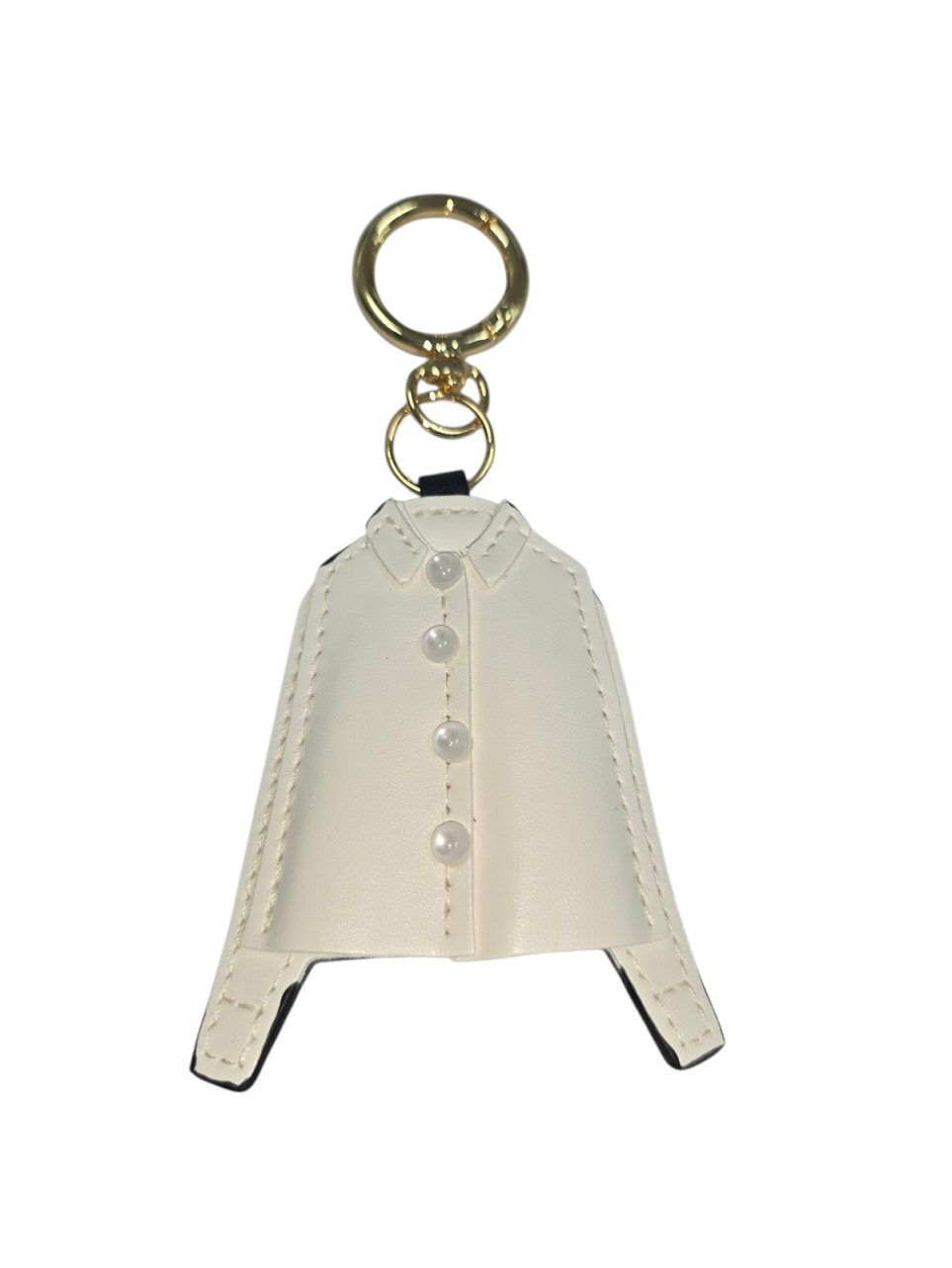 White Button Up Bag Charm BC-2012
