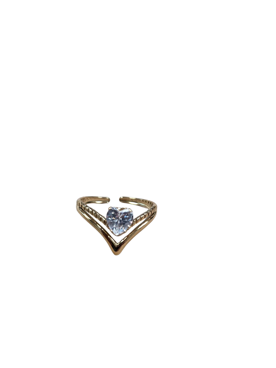 CZ Heart Shaped Diamond Ring RI-0330