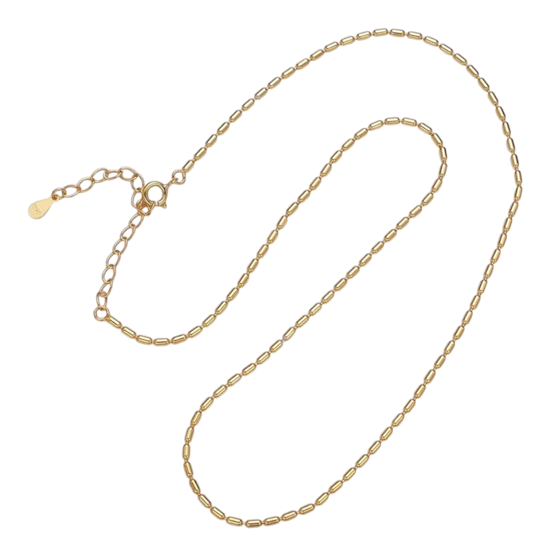Gold Vermeil Dainty Tube Chain Necklace CN-21WA1981