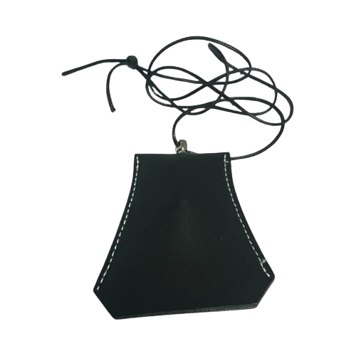 BLACK BELL KEY CHAIN LEATHER PU NECKLACE CARRIER AC-0021