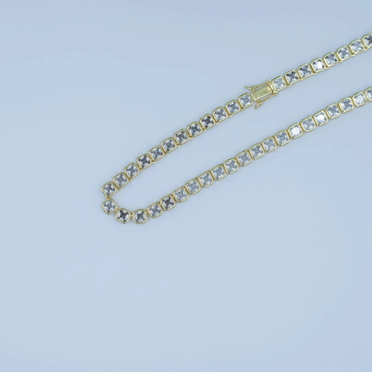 5.3mm Square CZ Tennis Chain 16 Inch Necklace CN-21WA2753