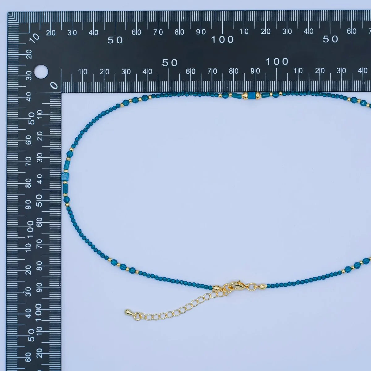 Blue Gemstone Bead 17 Inch Necklace CN-0092