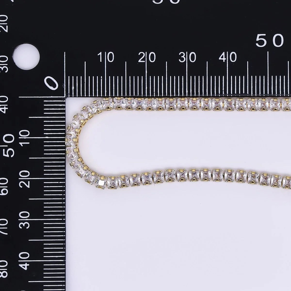 Clear Square CZ with Lobster Clasp Tennis Gold Filled CZ Necklace 16 Inch + Extender NC-21WA3330