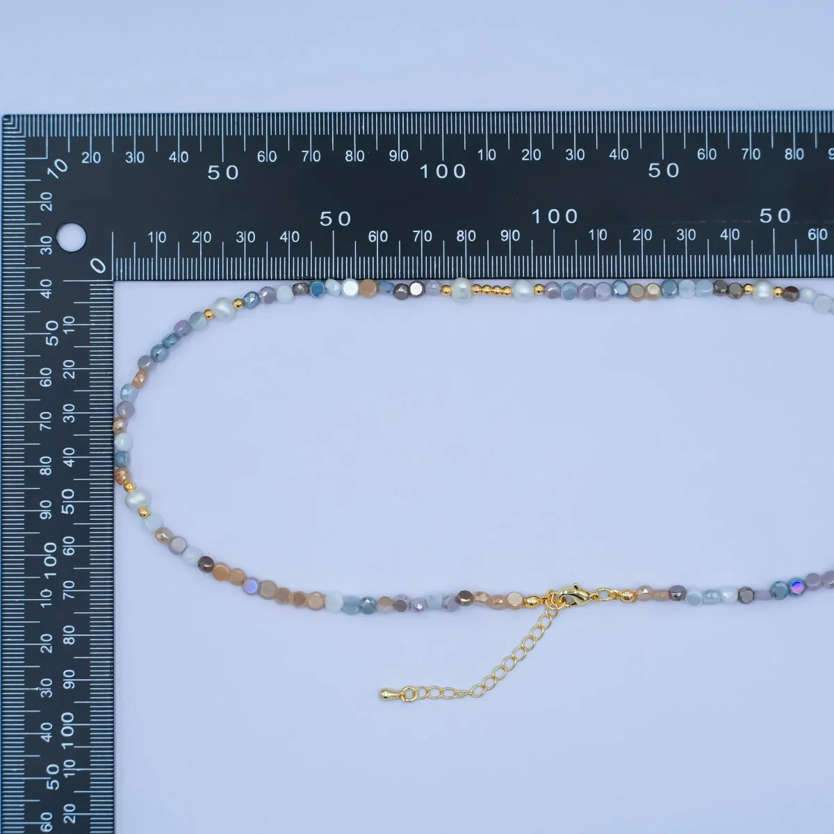 Grey Multifaceted Gemstone Sacred Heart 17 Inch Necklace NC-SJ2115