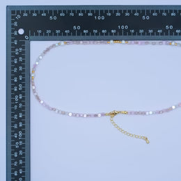 Pink Multifaceted Gemstone 17.5 Inch Necklace CN-0304