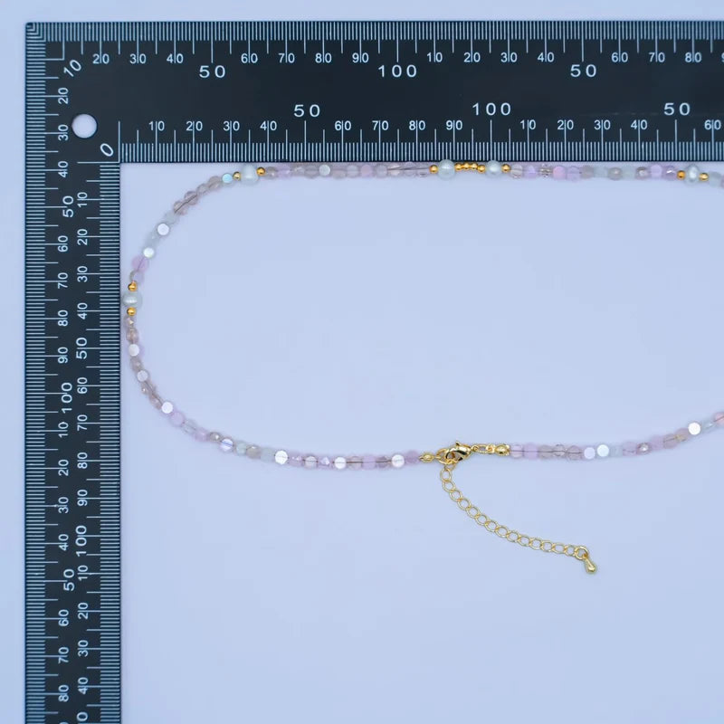 Pink Multifaceted Gemstone 17.5 Inch Necklace CN-0307