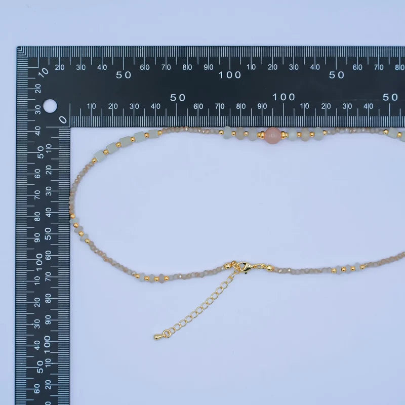 Rose Quartz Gemstone Bead 17 Inch Necklace CN-0096
