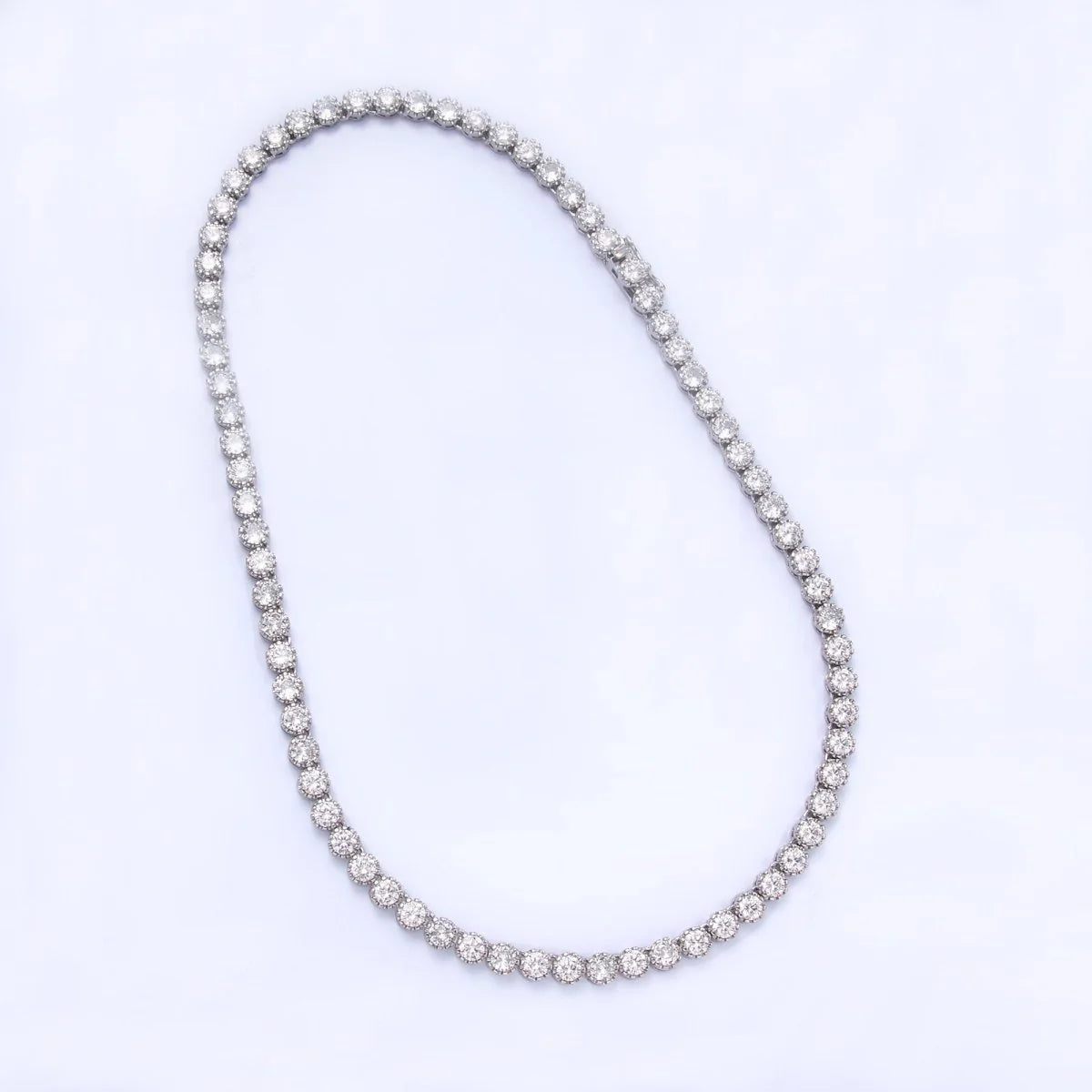CZ Encapsulate Tennis Chain 16 Inch Necklace in Gold & Silver NC-21WA3025 NC-21WA3026