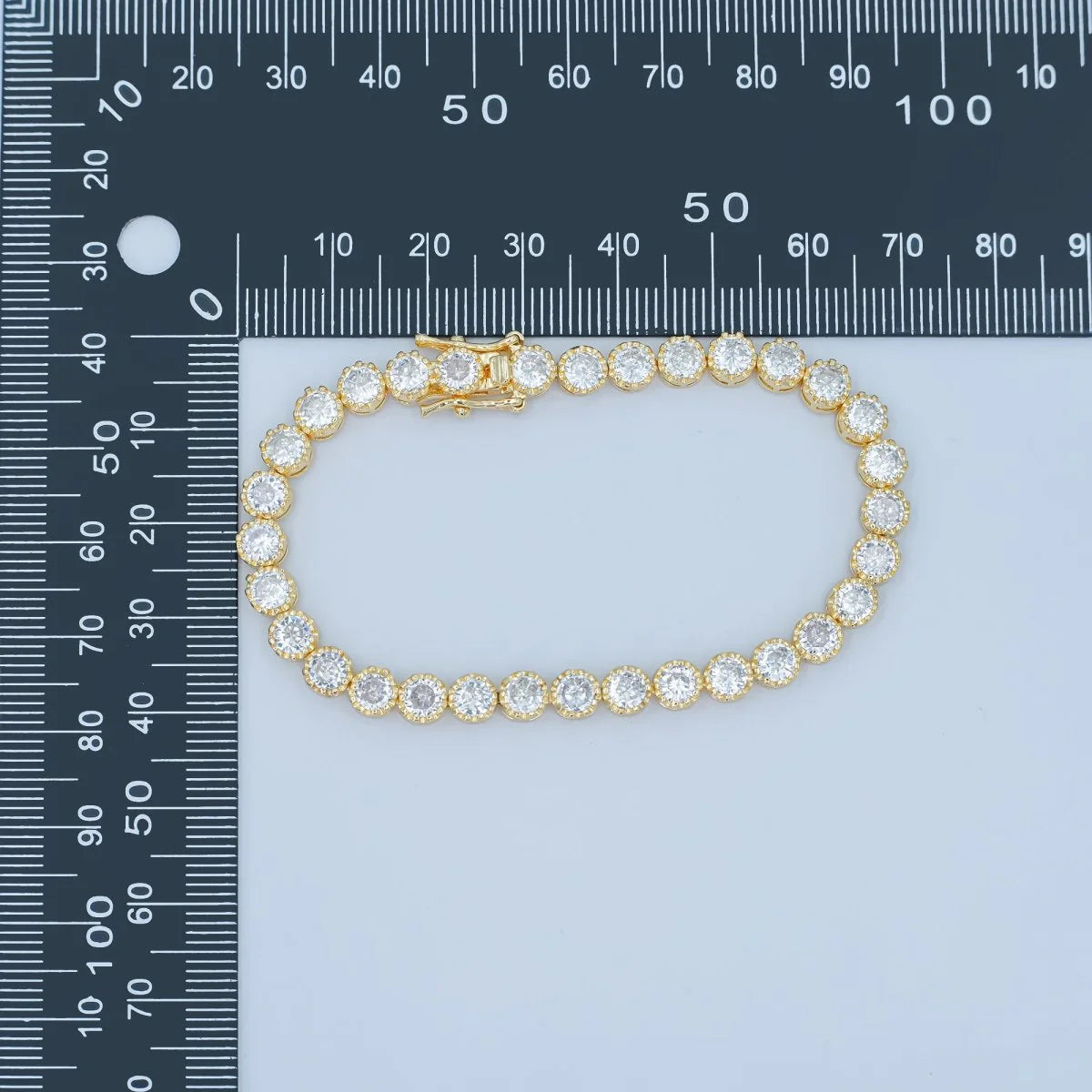 Round CZ Encapsulate Tennis Chain Bracelet BR-21WA3053