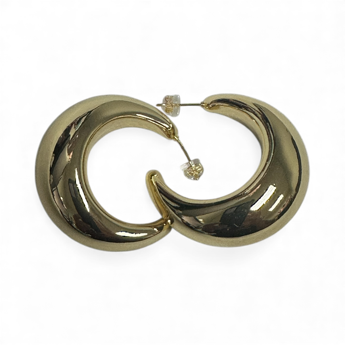 CHUNKY DOME HOOP POST STUD EARRINGS- EA-0113