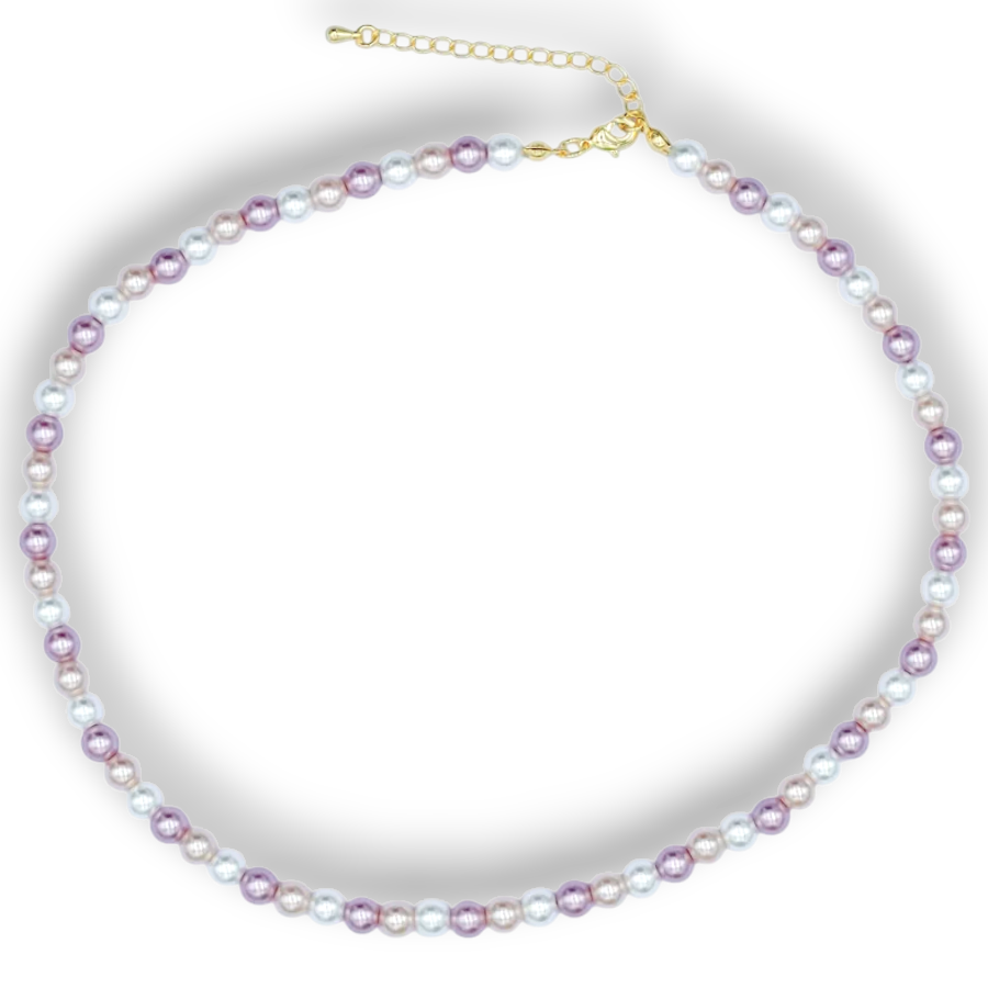 White, Pink and Purple Shell Pearl Necklace NC-21WA2792