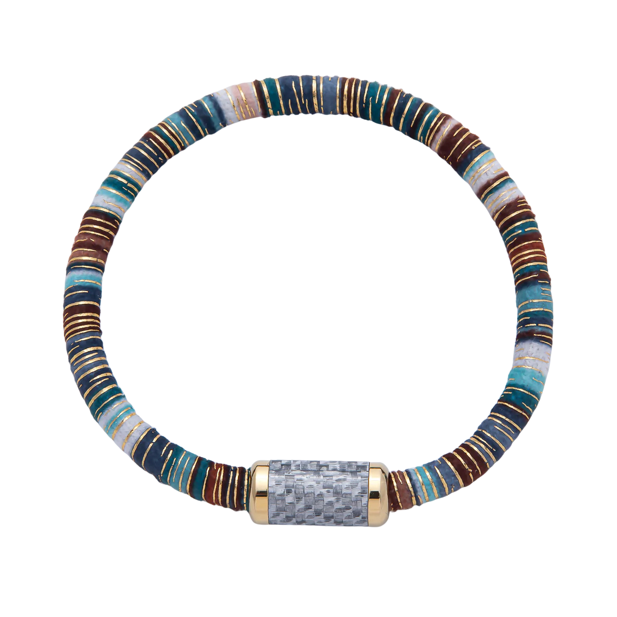 Multicolor Gold-Lined Embroidered Magnetic Cord Bracelet BA-21WA3965