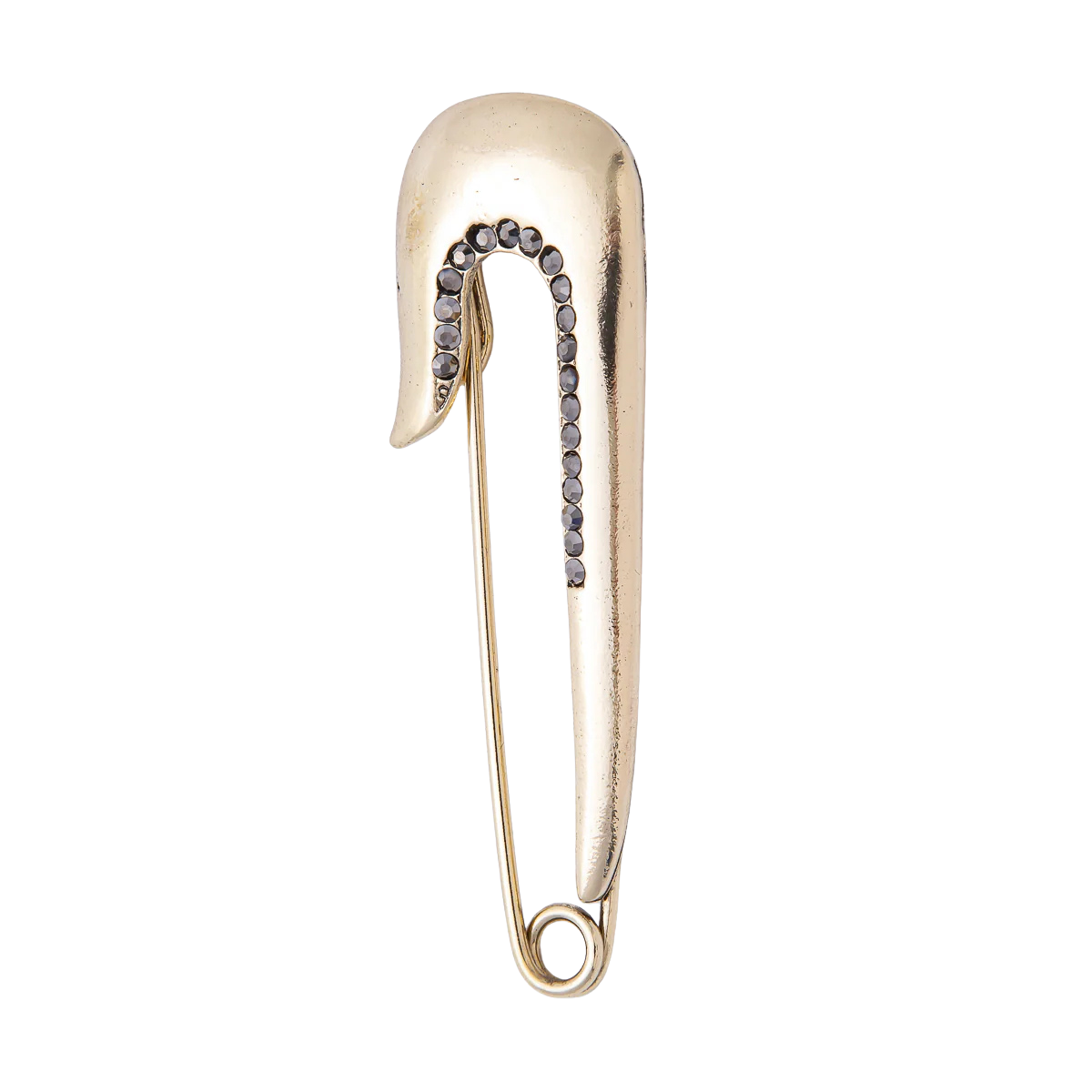 Jumbo Galvanized Gold Pin with Crystals Brooch BH-21BH023