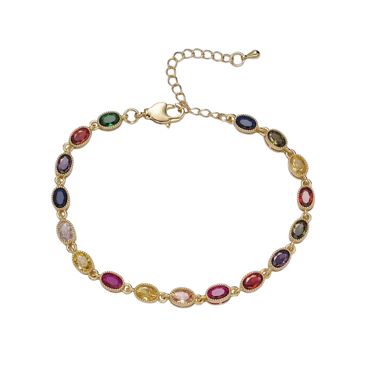Multi-Color Oval CZ Bracelet