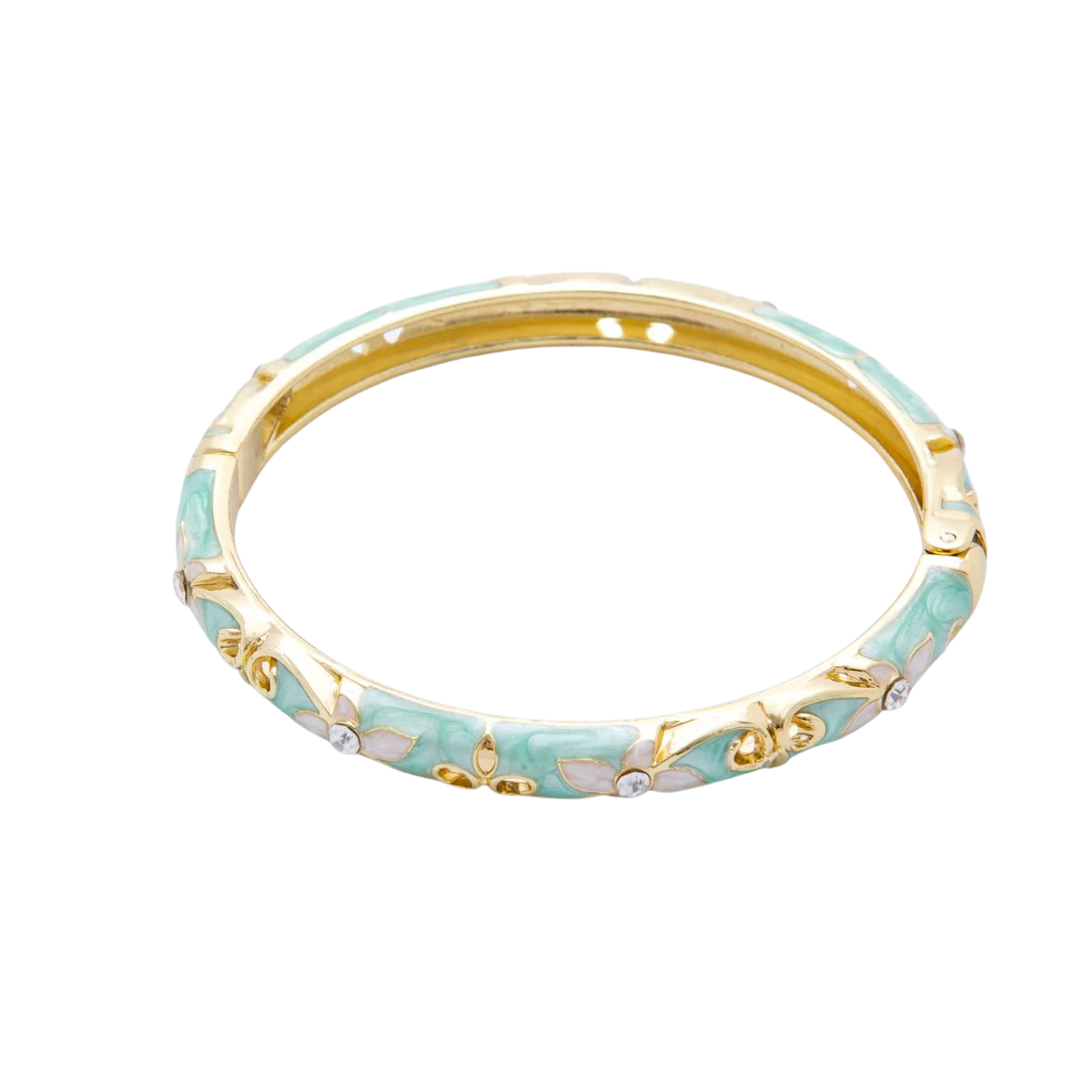 Dainty Floral Enamel Cz Bracelet