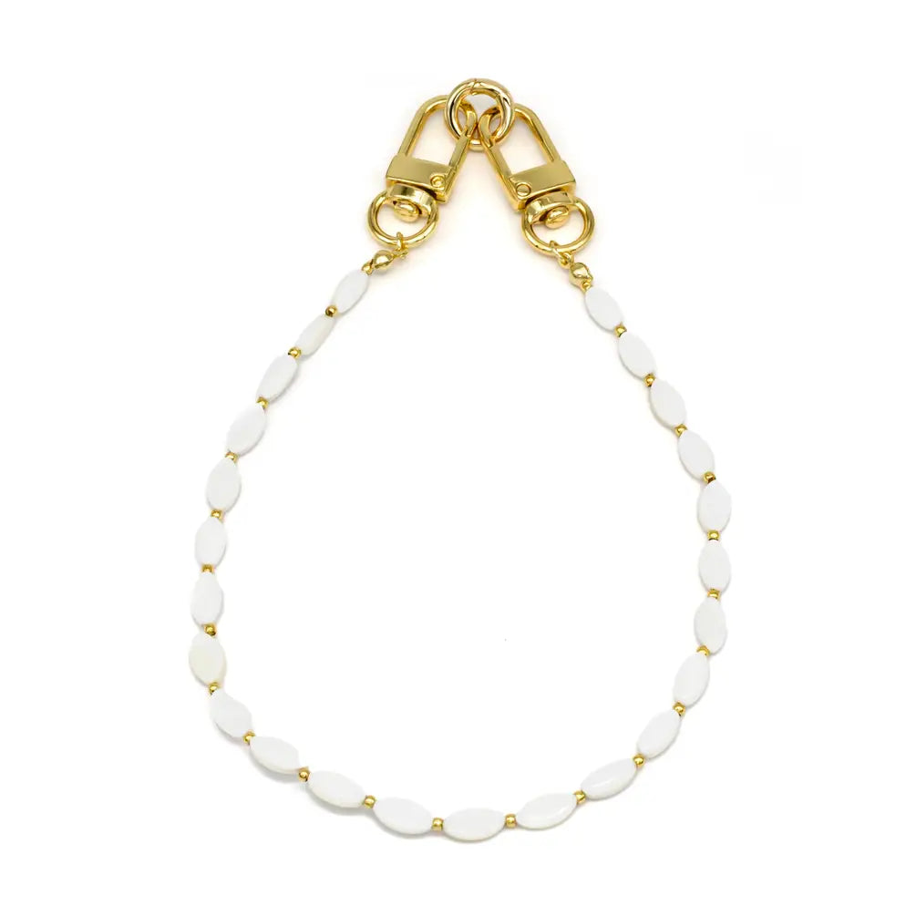 White Oval Beaded Bag Chain/Phone Strap PH-SJ0010