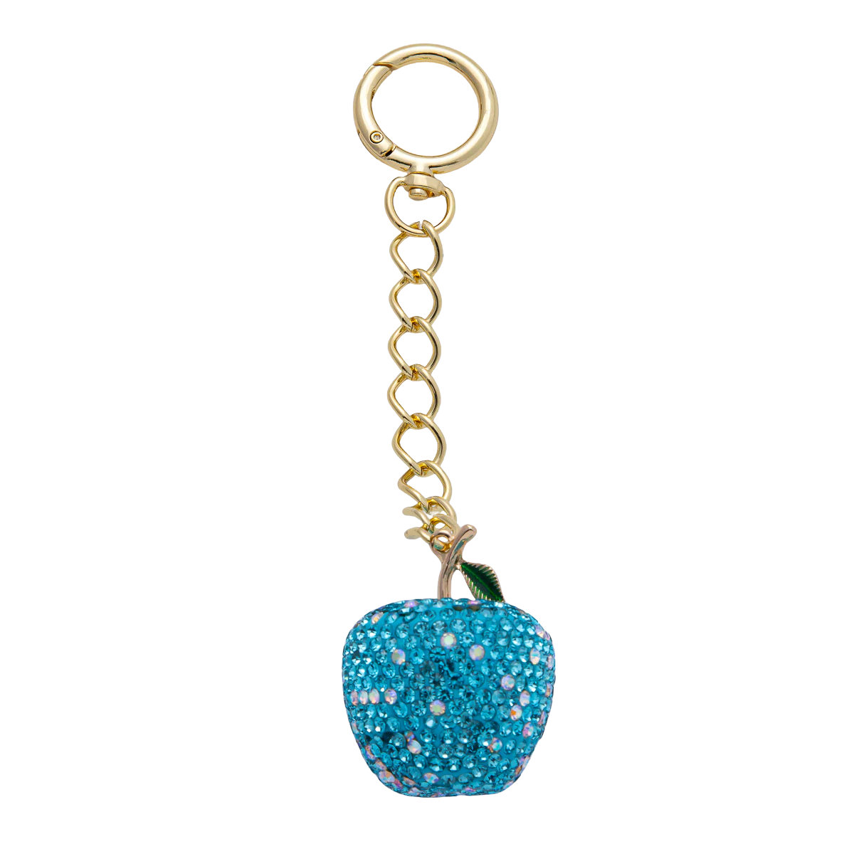 Apple Bedazzled Bag Charm Keychain Heart Key Ring ✦ WB-00268 to WB-00272