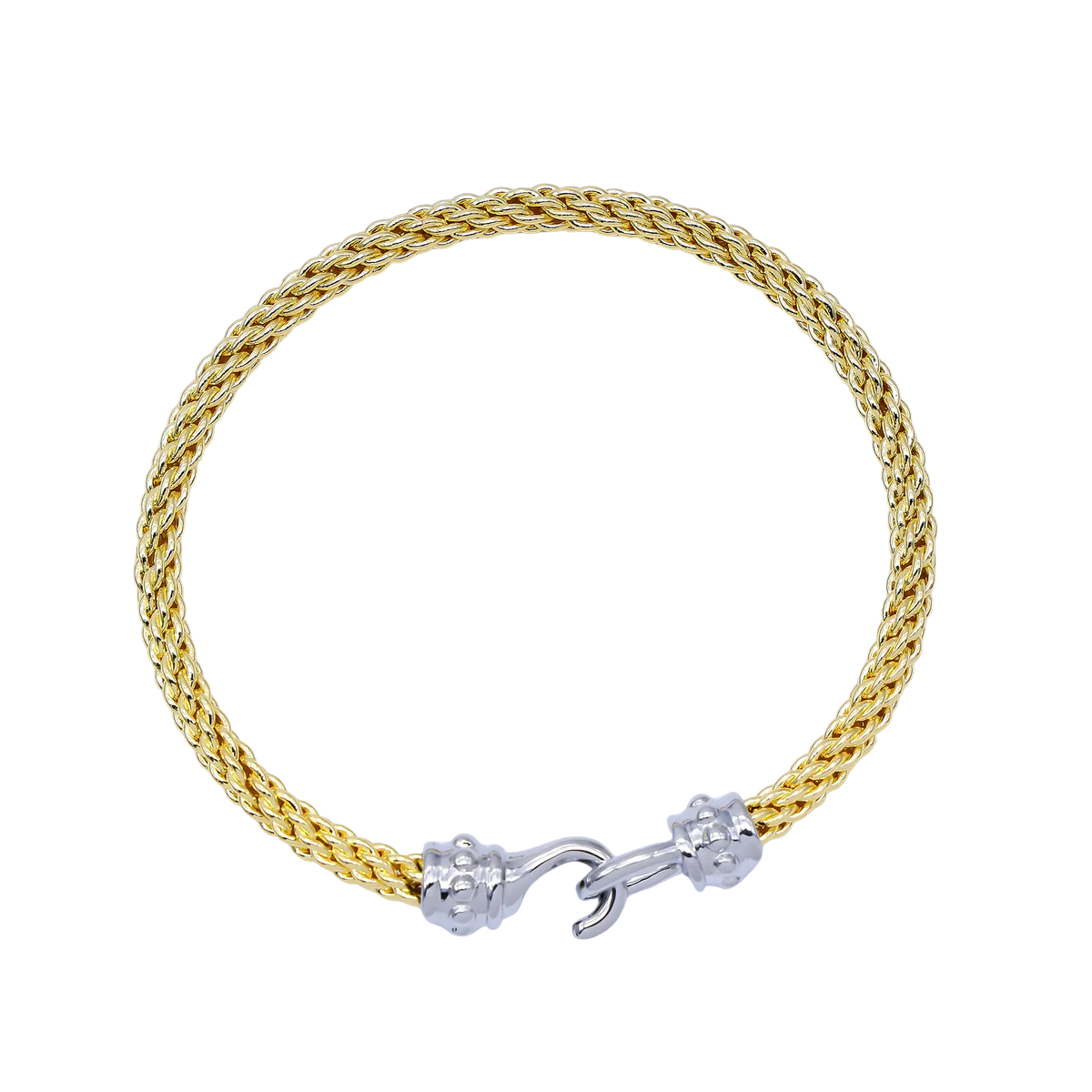 Twisted Rope Mixed Metal Bangle Bracelet BR-21WA3892