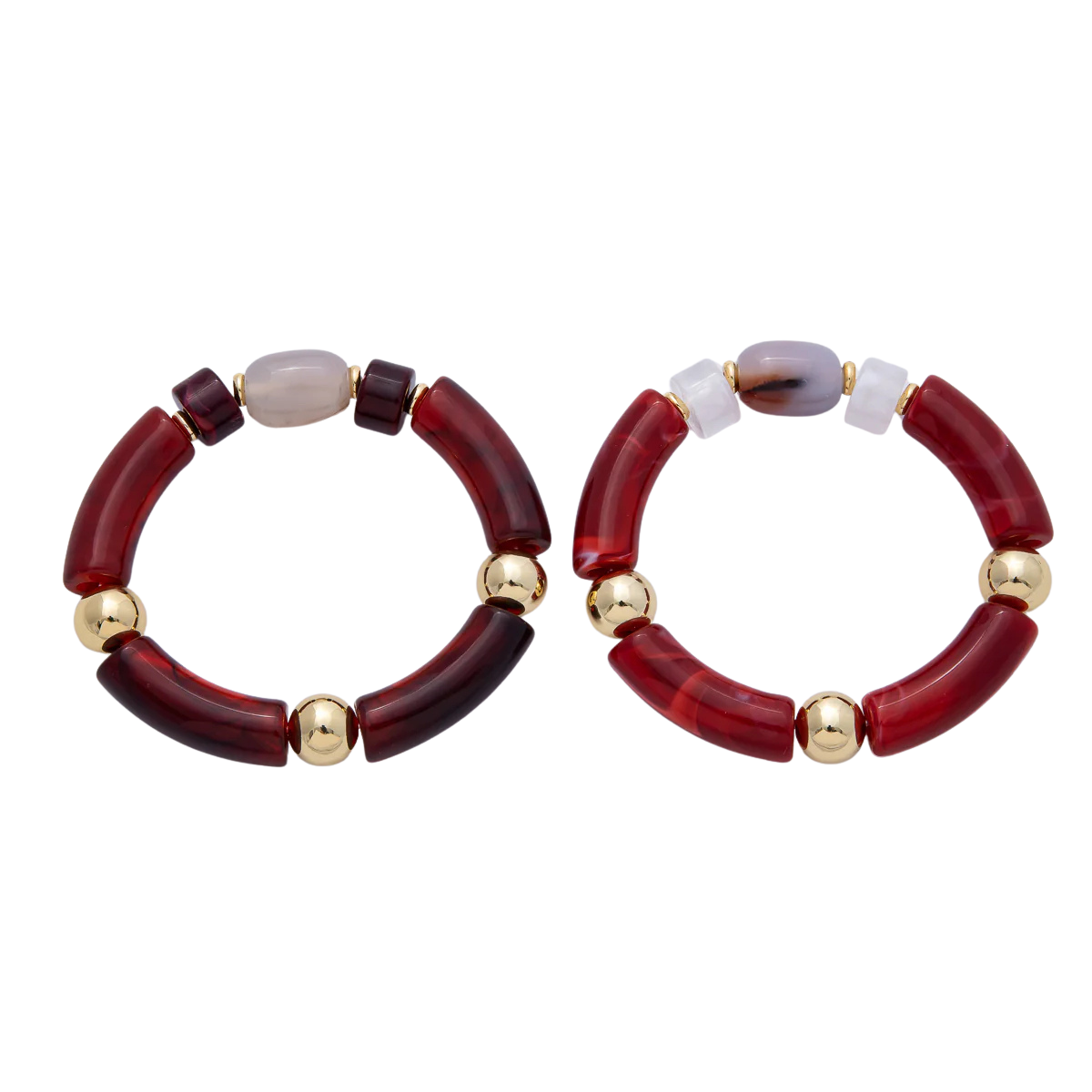 Chunky Red Chic Stretch Gemstone Bracelets BA-21WA3971