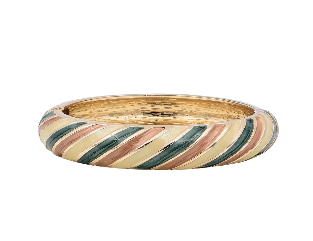 Enamel Green Beige Brown Bangel BA-21WA3335