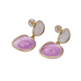 Enamel Rounded Square Drop Stud Earrings EA-21V246 EA-21V250