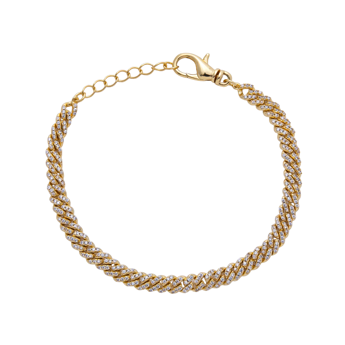 Micro Paved CZ Curb Chain Bracelet BR-21WA3949