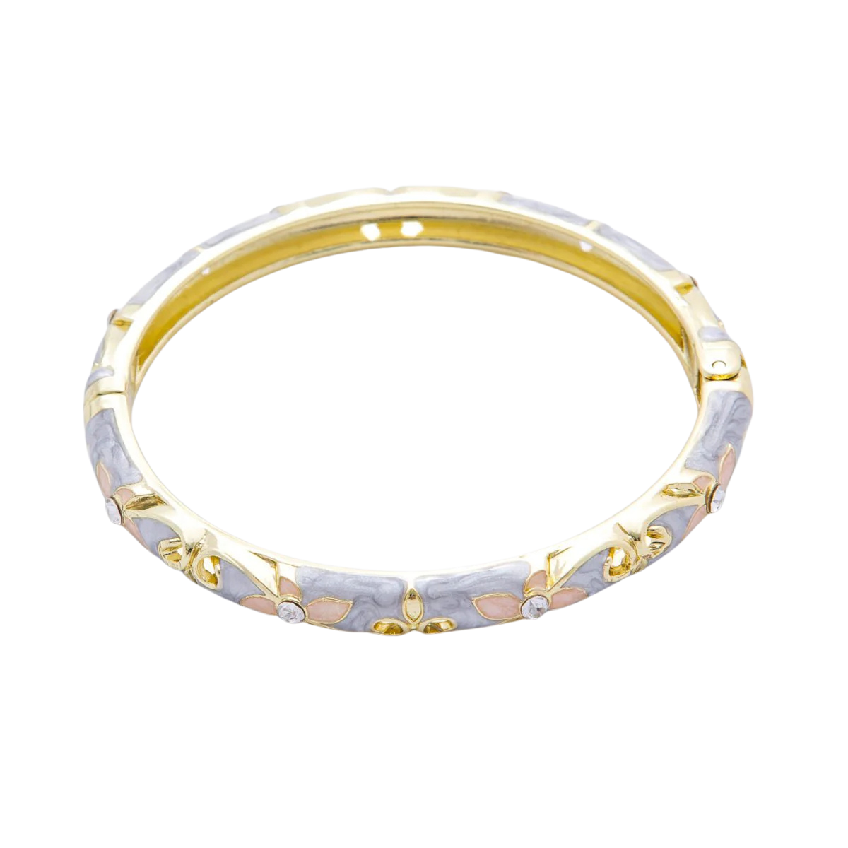 Dainty Floral Enamel Cz Bracelet