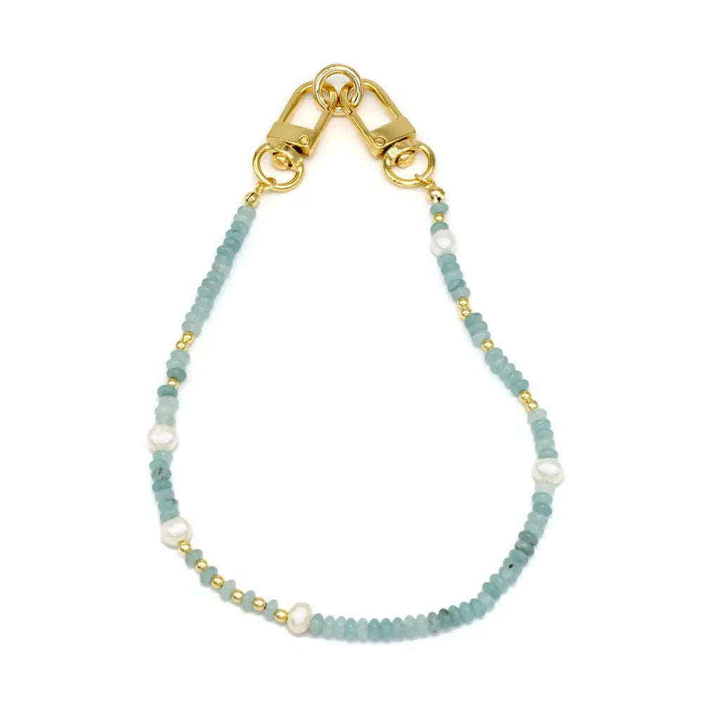 Light Blue Aqua Pearl Purse Chain / Phone Strap PH-SJ0026