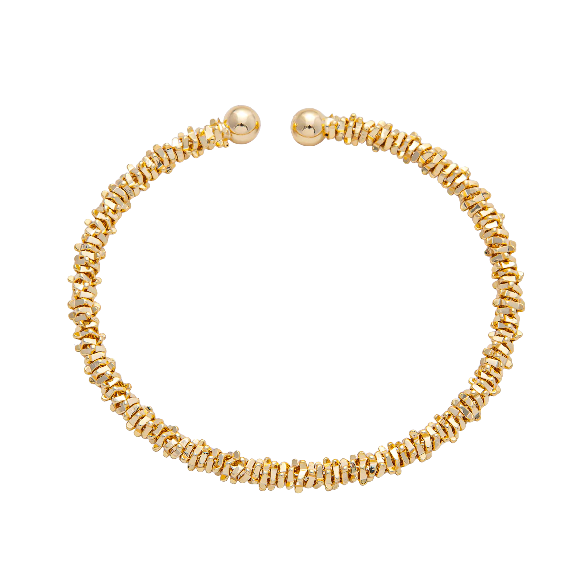 Nugget Rondelle Geometric Textured Cuff Bracelet BR-21WA3860