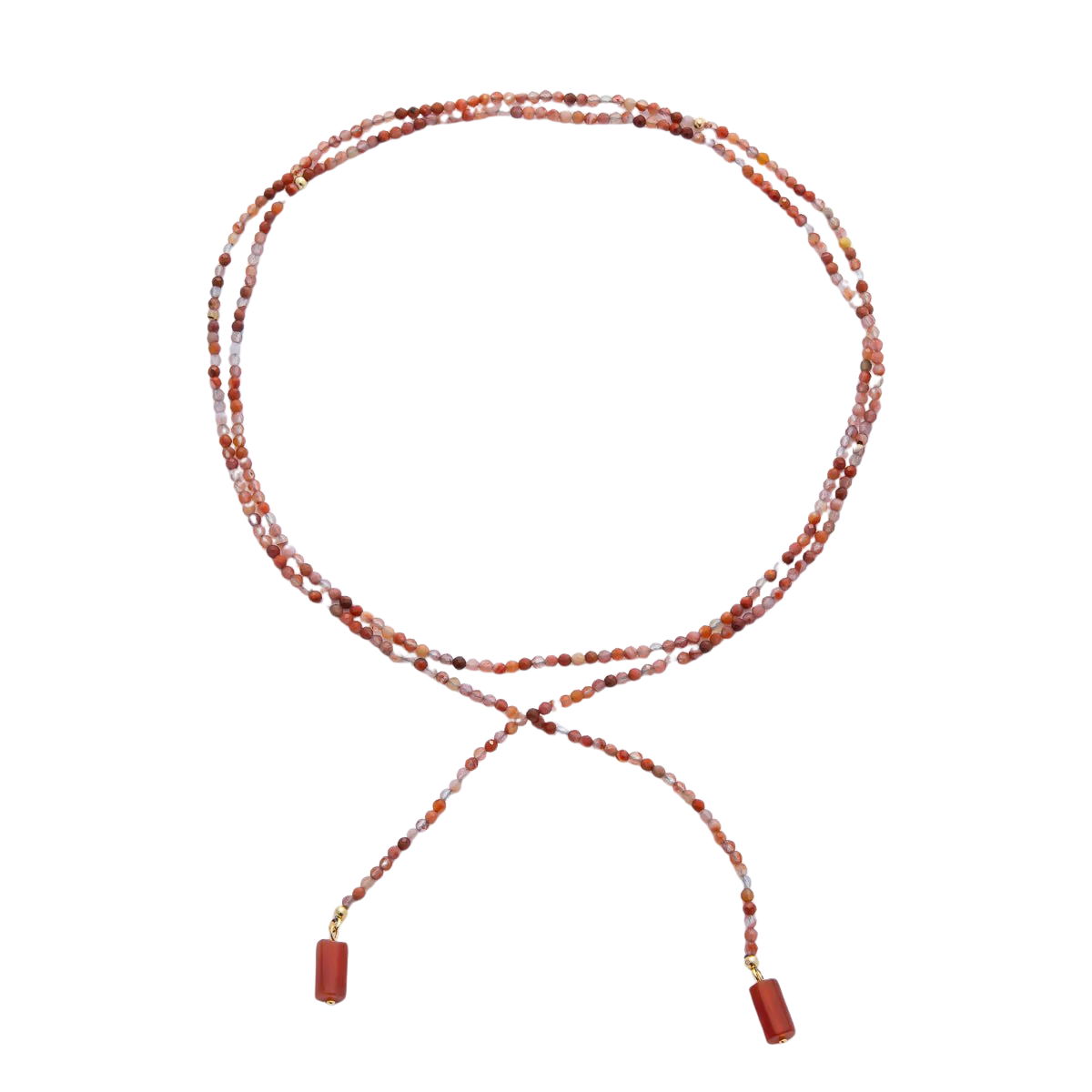 Red Dyed Agate Rondelle Bead Necklace NC-21WA3493