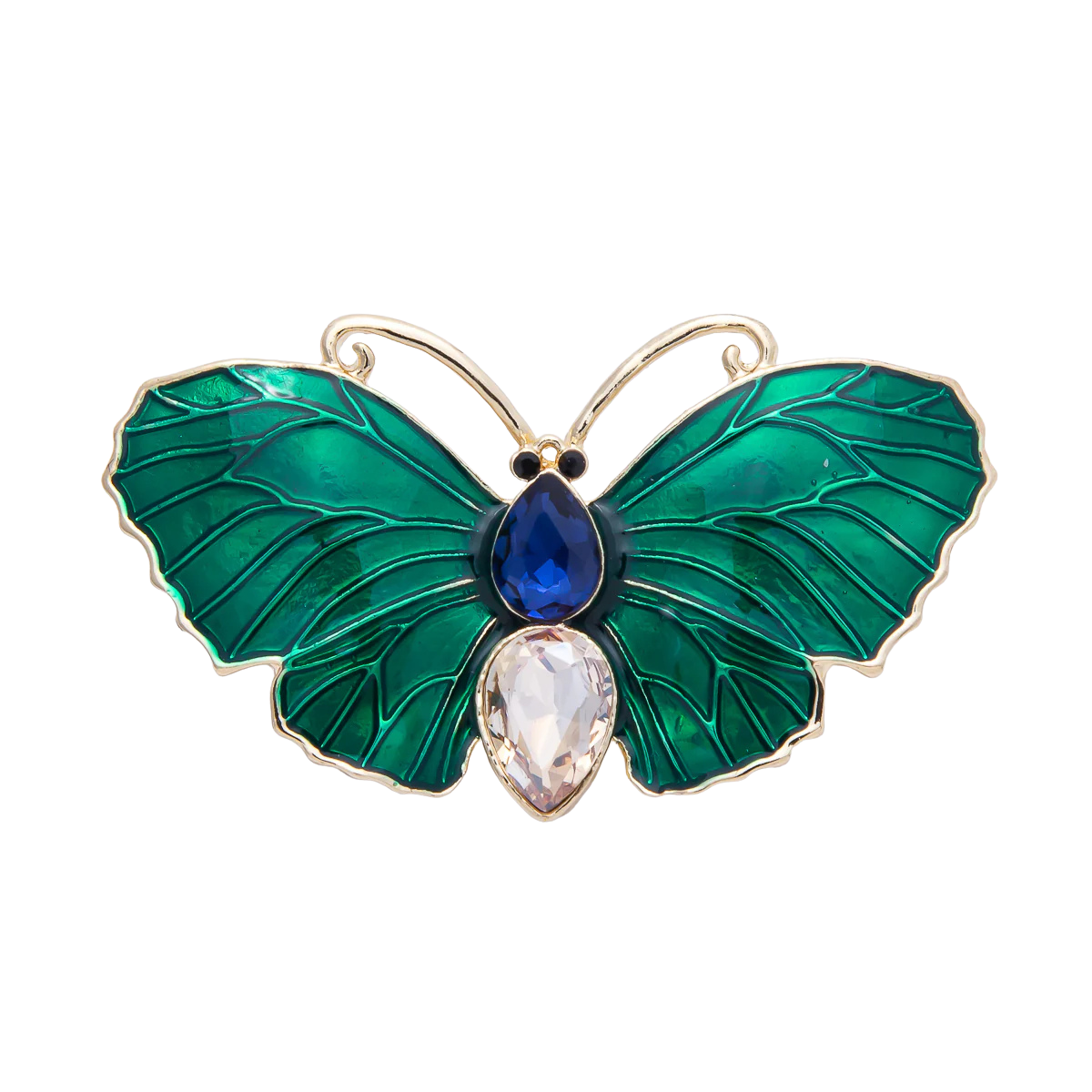Emerald Green Butterfly Brooch Pin