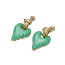 Enamel Heart Drop Stud Earrings EA-21V241 EA-21V245