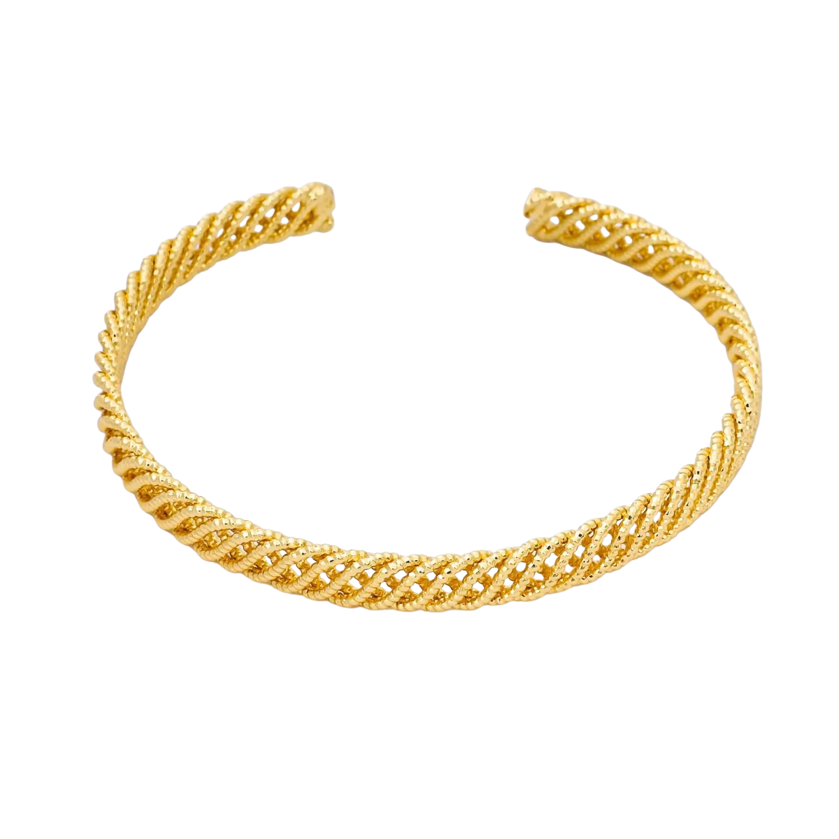 Textured Woven Twisted Bangle Cuff