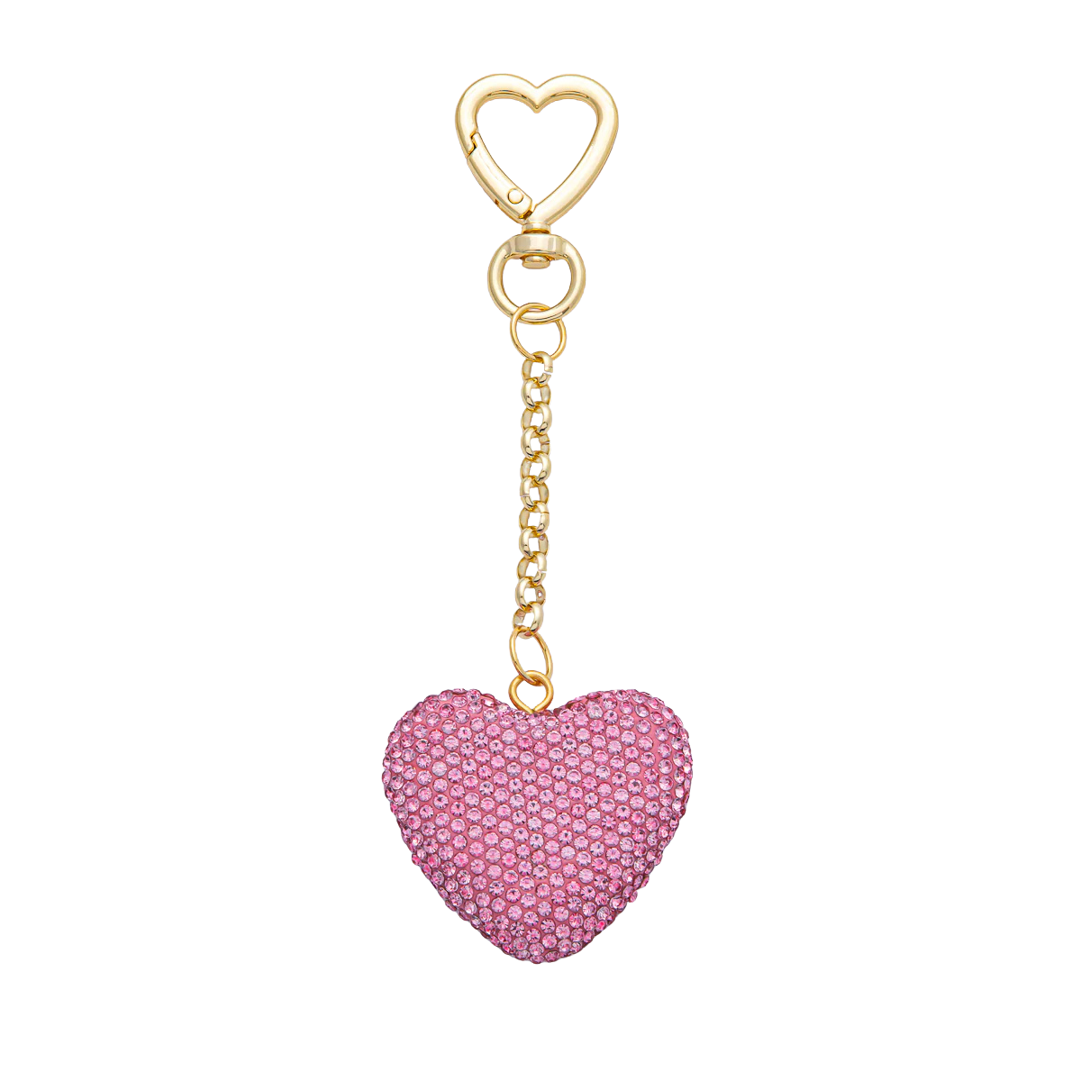 Bedazzled Heart Bag Charm Keychain Heart Key Ring ✦ WB-00255 - WB-00257