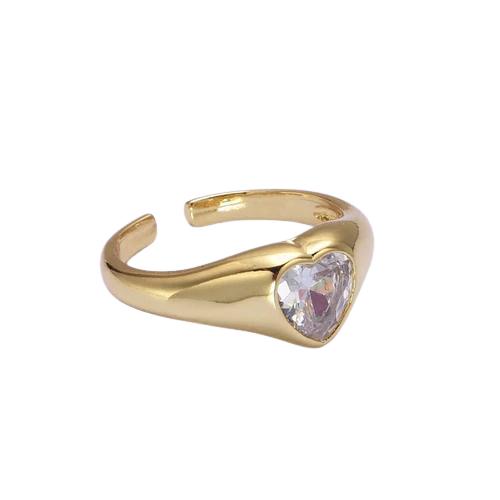 Heart CZ Diamond Ring