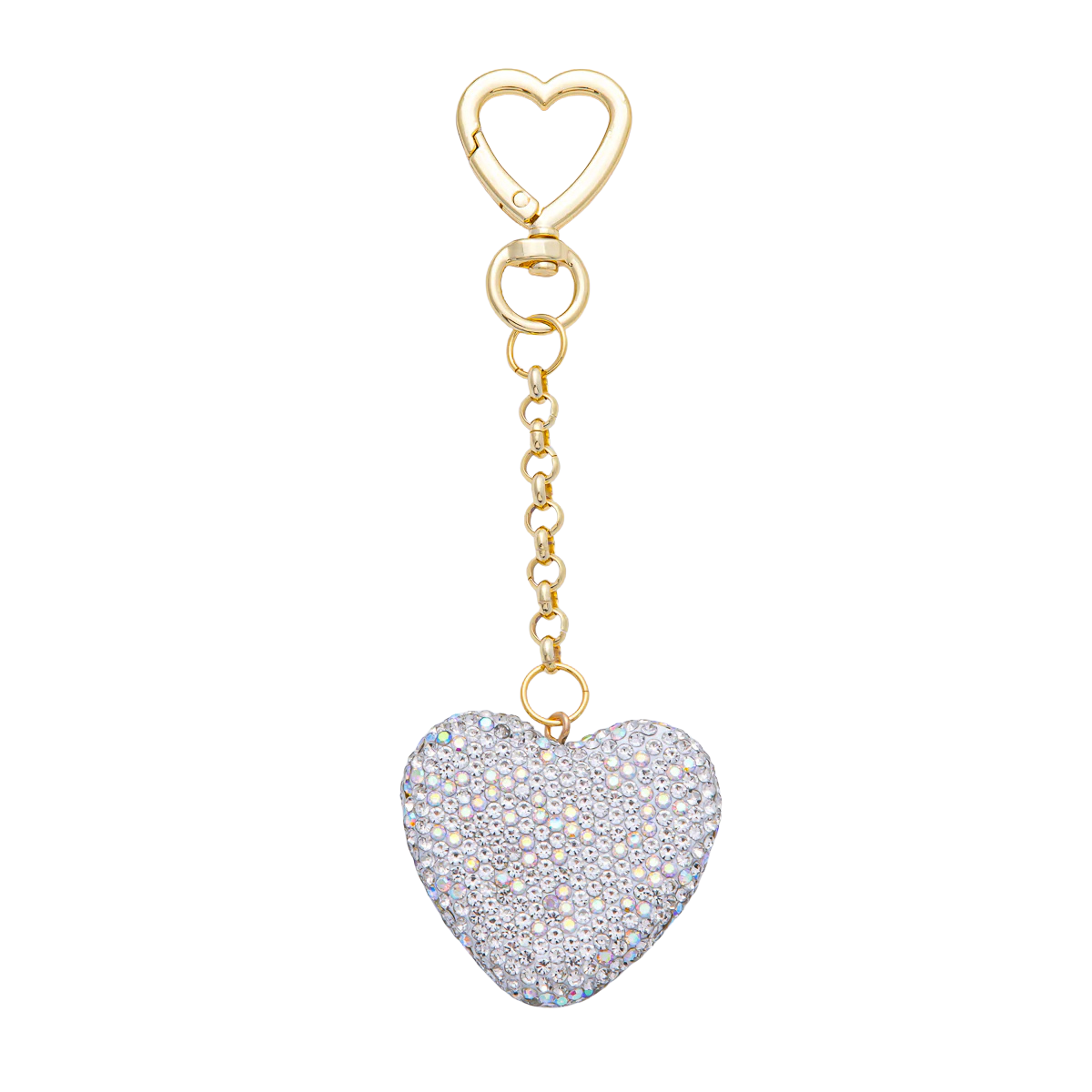 Bedazzled Heart Bag Charm Keychain Heart Key Ring ✦ WB-00255 - WB-00257