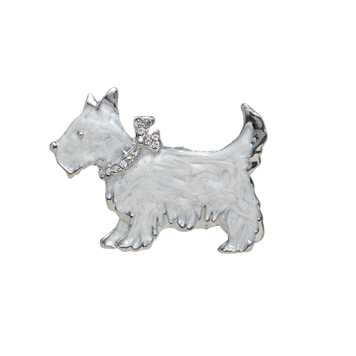 Schnauzer Metallic Grey Enamel Pin Brooch BH-21BH094