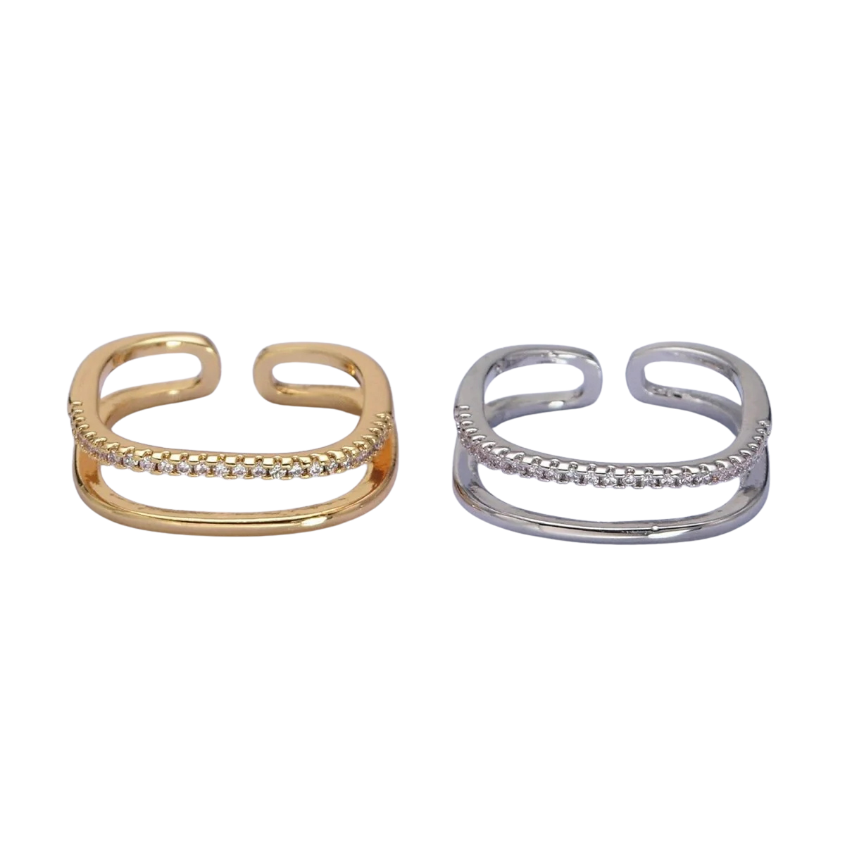 Dainty Stacked Diamond Minamilist Ring RI-21O1509 RI-21O1510