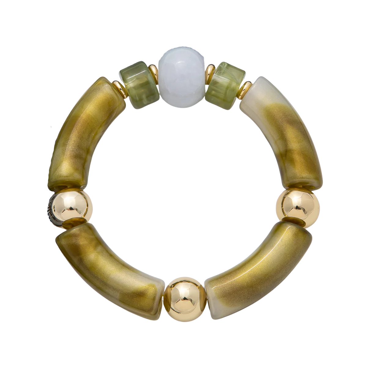 Chunky Green Chic Stretch Gemstone Bracelets BA-21WA3973